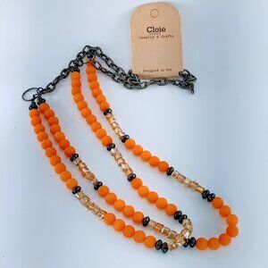 Amber Voltage” Triple-Strand Semi-Precious Necklace